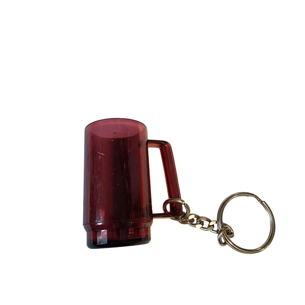 Vintage Tupperware Sheerly Elegant Ruby Red Mug Keychain